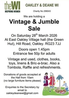 Event poster for Vintage Jumble Sale