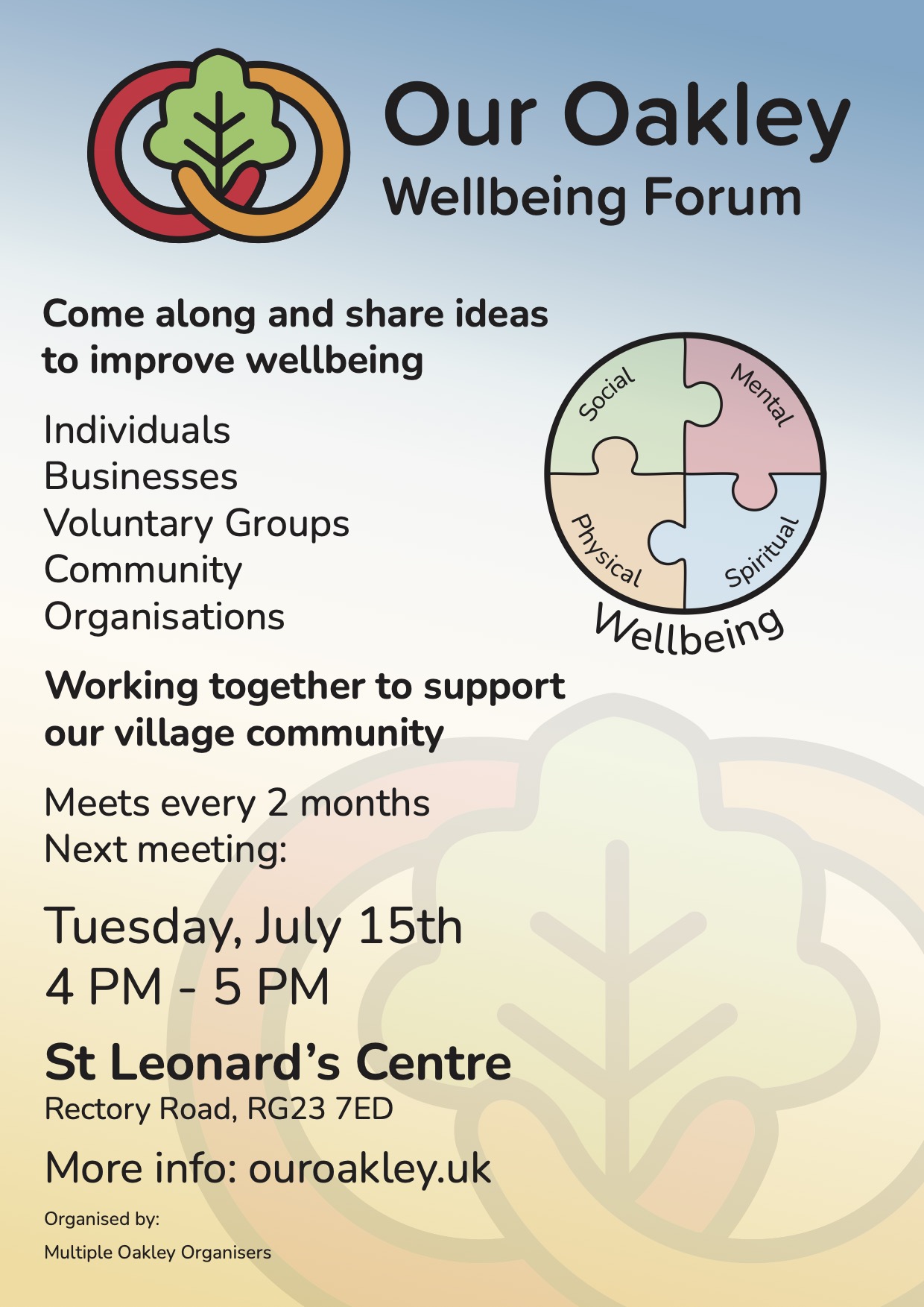 Event poster for Wellbeing Forum