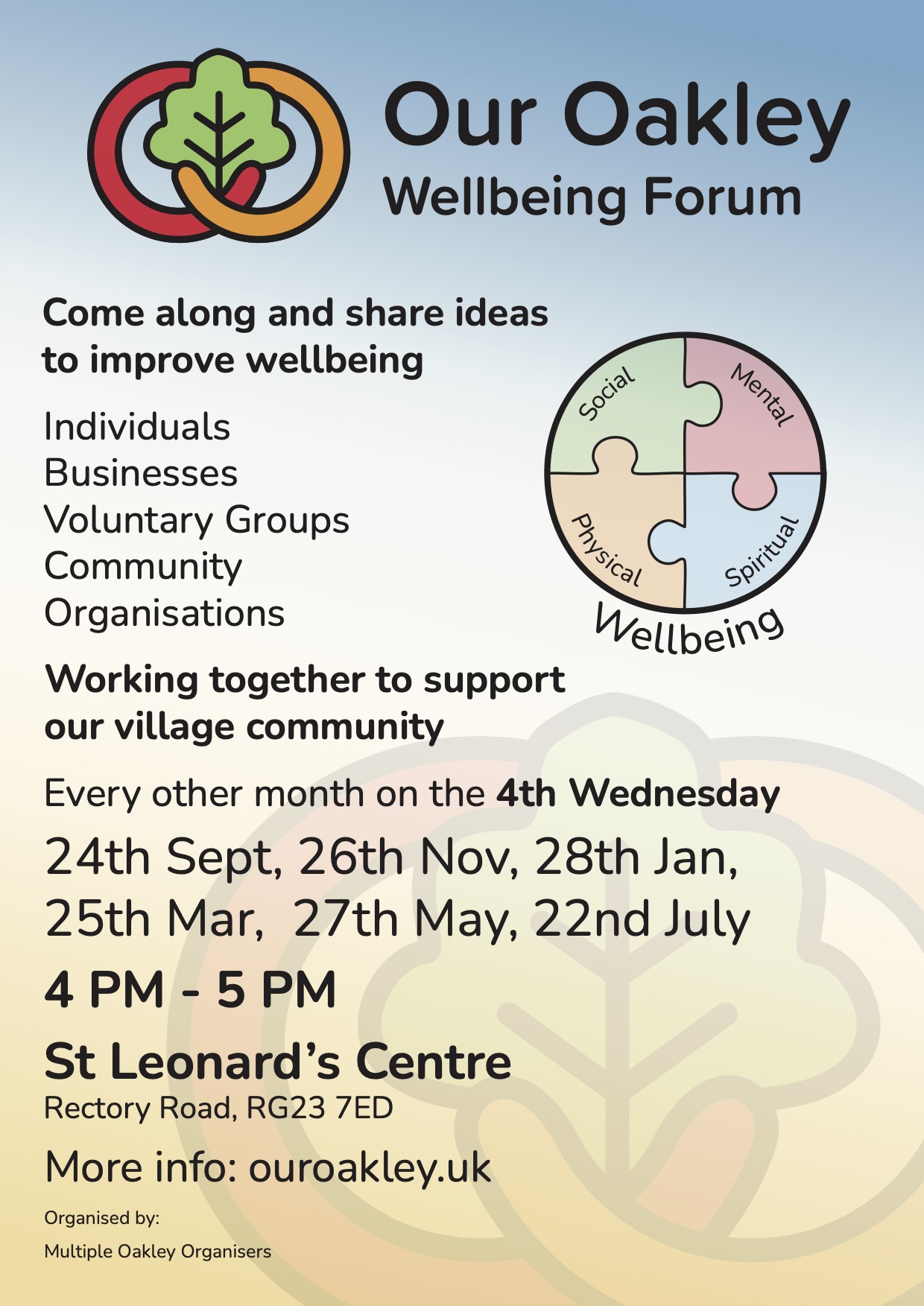 Event poster for Wellbeing Forum